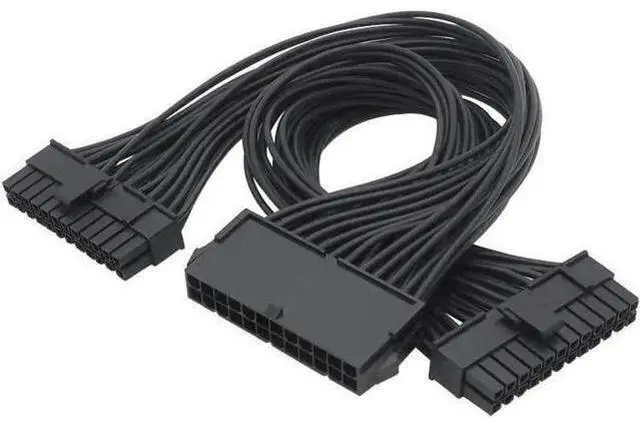 Main image of Dual PSU Power Supply 24 pin ATX Motherboard Splitter Cable ATX Motherboard Extension Cable PSU Female to Male Y Adapter Cable