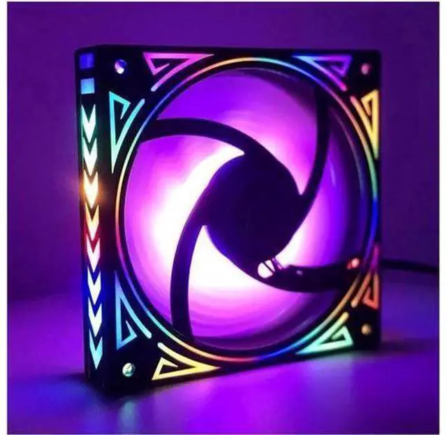 Main image of 6pcs12cm LED fan rainbow iridescence 120mm fan 3pin+molex 4D 12V for pc computer set up gaming radiator cooling fan