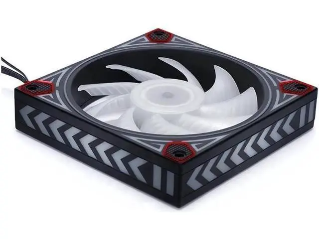Alt view image 3 of 5 - 6pcs12cm LED fan rainbow iridescence 120mm fan 3pin+molex 4D 12V for pc computer set up gaming radiator cooling fan