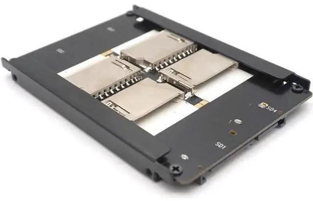 Alt view image 5 of 7 - 4 SD RAID to SATA Adaptor SATA 2.5" HDD bracket with RAID Quad SD SDHC SDXC to SATA 22 pin converter