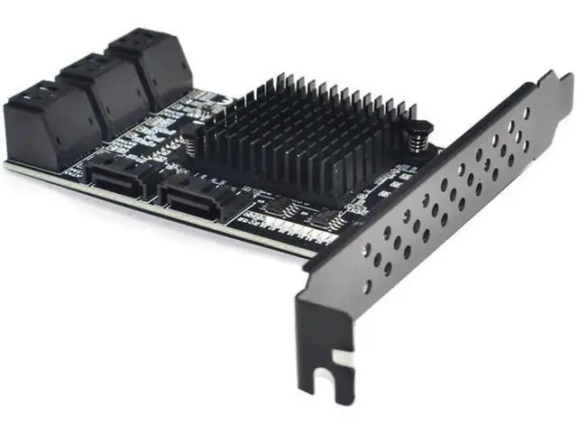 Alt view image 2 of 7 - 88SE9215 Chip 8 Ports SATA 3.0 to PCIe Expansion Card PCI Express SATA Adapter SATA 3 Converter with Heat Sink for HDD PCIE SATA