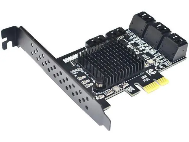 Alt view image 4 of 7 - 88SE9215 Chip 8 Ports SATA 3.0 to PCIe Expansion Card PCI Express SATA Adapter SATA 3 Converter with Heat Sink for HDD PCIE SATA
