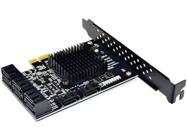 Alt view image 3 of 7 - 88SE9215 Chip 8 Ports SATA 3.0 to PCIe Expansion Card PCI Express SATA Adapter SATA 3 Converter with Heat Sink for HDD PCIE SATA