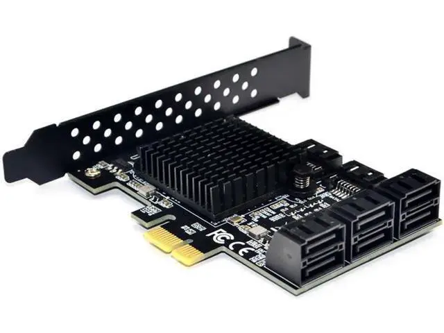 Alt view image 7 of 7 - 88SE9215 Chip 8 Ports SATA 3.0 to PCIe Expansion Card PCI Express SATA Adapter SATA 3 Converter with Heat Sink for HDD PCIE SATA