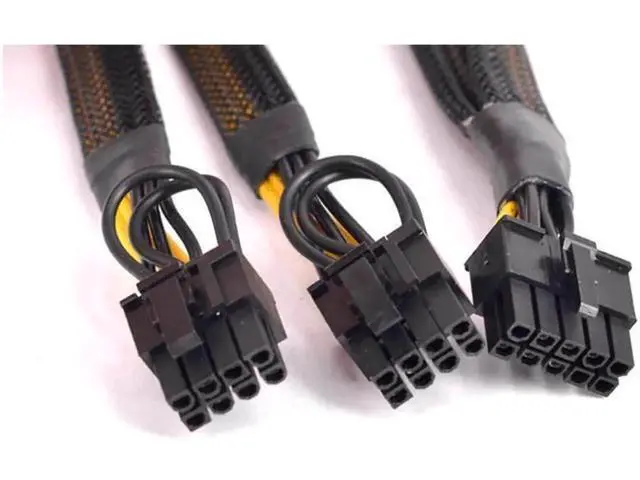 Alt view image 2 of 3 - For HP ProLiant DL380 G6 G7 PCI-e Graphics Card Power Supply Cable 10 Pin to Dual 6+2 Pin 8 Pin Sleeve Flat cable