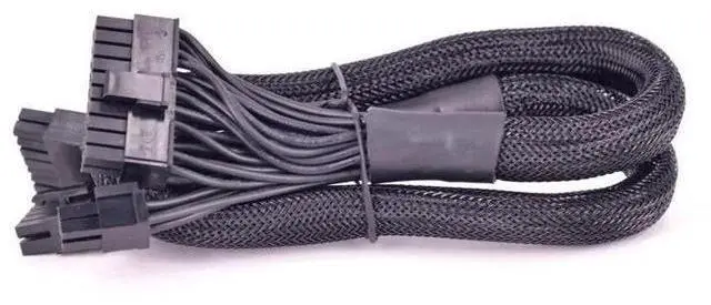 Alt view image 3 of 6 - PSU Modular 14+10pin to 20+4Pin ATX Power Supply Cable 24Pin Motherboard Flat Cable for C.orsair HX1200i HX1000i HX850i HX750i