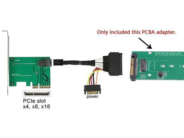Alt view image 5 of 7 - SFF-8639 NVME U.2 to NGFF M.2 M-Key PCIe SSD Adapter for Mainboard Replace SSD 750 p3600 p3700