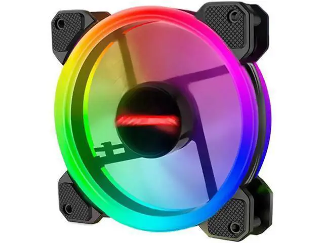 Alt view image 6 of 7 - Computer Case PC Cooling Fan RGB Adjust 120mm Quiet + IR Remote New Computer Cooler RGB CPU Case Fan Four In One