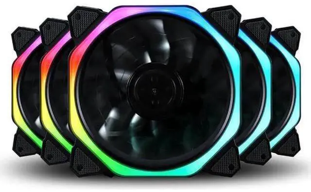 Alt view image 3 of 6 - 4fans+remote controller pwm cpu rgb fan 120mm Fan Computer PC Case Fan RGB Adjust LED Fan Speed 120mm Quiet Remote Computer Cooler Cooling RGB Case Fans