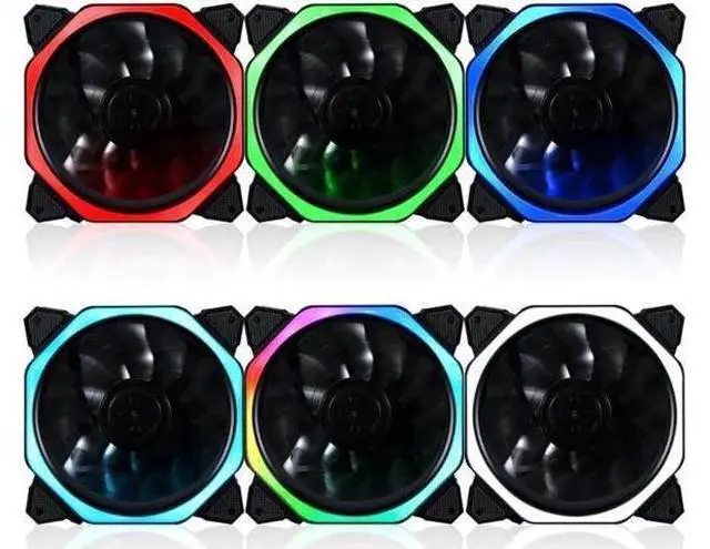 Alt view image 4 of 6 - 4fans+remote controller pwm cpu rgb fan 120mm Fan Computer PC Case Fan RGB Adjust LED Fan Speed 120mm Quiet Remote Computer Cooler Cooling RGB Case Fans