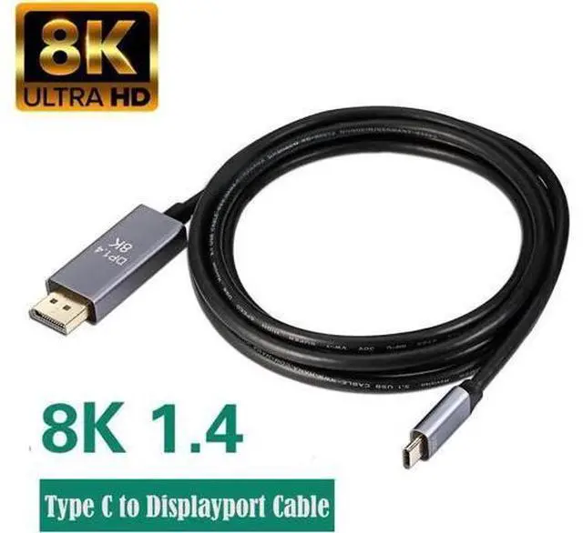 Main image of USB C to DisplayPort 1.4 Cable 8K @30Hz 4K @144Hz USB 3.1 Type C Thunderbolt 3 to DP Cable for MacBook 2017 DellXPS 15 Disply XDR Galaxy - 10 FEET