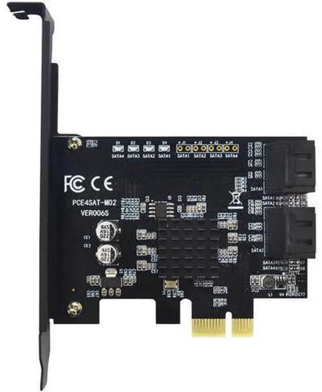 Alt view image 3 of 7 - Marvell 88SE9215 4 Ports SATA 6G PCI Express Riser Card PCI-e To SATA III 3.0 Converter SATA3.0 HDD SSD IPFS