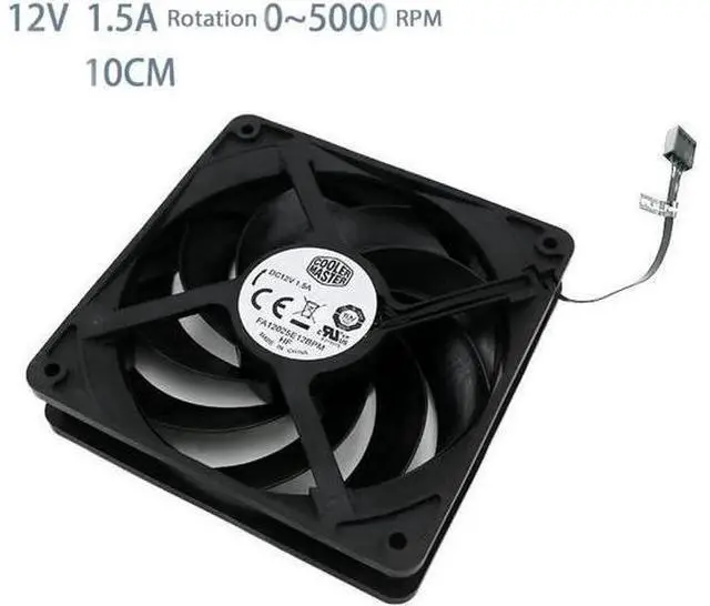 Alt view image 3 of 4 - High Speed 120mm 12cm 12025 Cooling Fan,FA12025H12BPM FA12025E12BPM 120X120X25mm 0.6A 1.5A Pwm 3000RPM 5000RPM Water Cooling