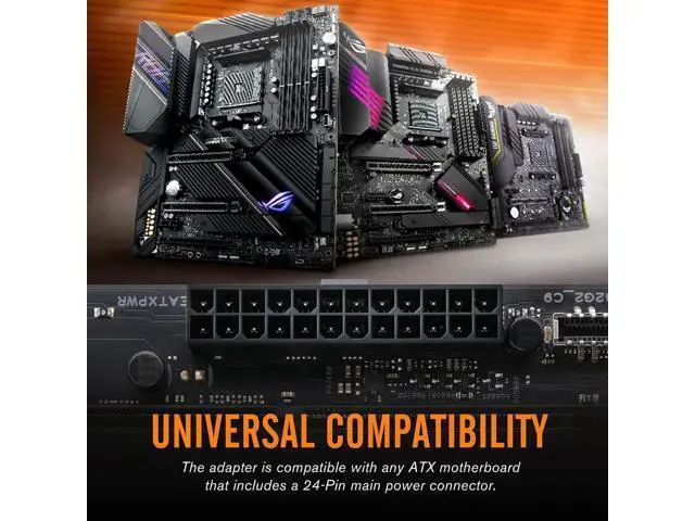 Alt view image 3 of 7 - ATX 24-pin 90 Degree Power Connector 5V 3 Pin ARGB Rainbow Female to Male Power Supply/Power Adapter for Computer Motherboard -1 Pack