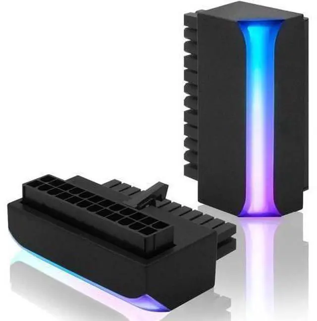 Main image of ATX 24-pin 90 Degree Power Connector 5V 3 Pin ARGB Rainbow Female to Male Power Supply/Power Adapter for Computer Motherboard -1 Pack