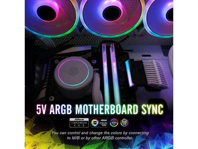 Alt view image 6 of 7 - ATX 24-pin 90 Degree Power Connector 5V 3 Pin ARGB Rainbow Female to Male Power Supply/Power Adapter for Computer Motherboard -1 Pack
