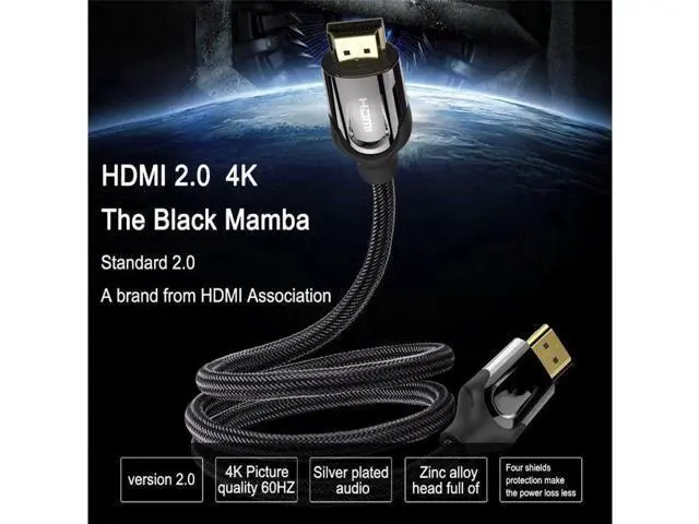 Alt view image 6 of 7 - AOMOPROING HDMI 2.0 Cable, High Speed HDMI 2.0 4K Ultra HD Silver Cable Supports Ethernet, Xbox Play Station, PS3, PS4, PC, TV (10m/32 ft., Black) 26.25 ft.