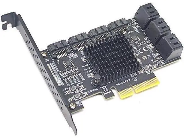 Alt view image 3 of 6 - Chi a Mining PCIE SATA Card Adapter 10 port SATA 3.0 to PCI Express 3.0 X4 Expansion Card SATA3.0 6G PCI-E SATA Controller Riser
