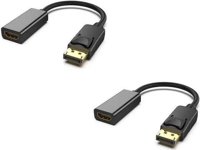 Main image of 2 PCS 1 set DisplayPort DP to HDMI Cable,Male To Female Display Port to HDMI Adapter Converter Black Laptop PC for HP/DELL 2 packs