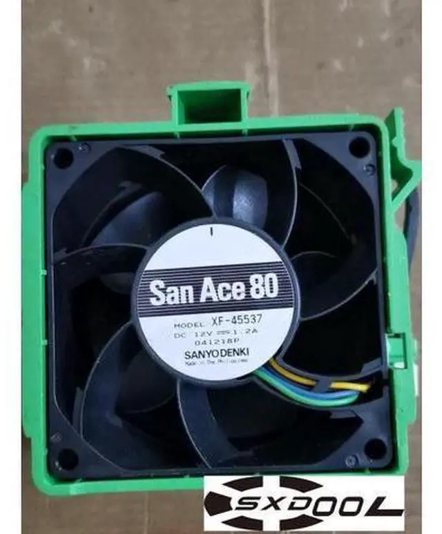 Main image of SAN ACE 80 XF-45537 DC 12V 1.2A 041218P For SANYO DENKI Server cooling fan w/Green Basket