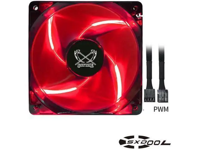 Alt view image 4 of 4 - SC1225LED12M Scythe STB120 Red LED CPU fan 120mm PWM chassis fan