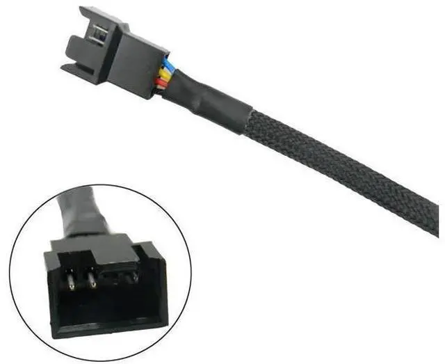 Alt view image 5 of 5 - Aomopro10PCS 4-Pin PWM Fan Splitter Cable 1 to1 Sleeved Braided Adapter Computer PC Fan Extension Power Supply Cable Converter Cord Wire Compatible with Computer ATX Case 4-Pin/3-Pin Cooling Fan Cable