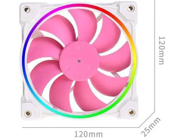 Alt view image 2 of 4 - ID-COOLING ZF-12025-PINK Case Fan 120mm 5V 3 PIN Addressable RGB Cooling Fan MB Sync, 4 PIN PWM Speed Control Fans for Radiator/CPU Cooler/Computer Case