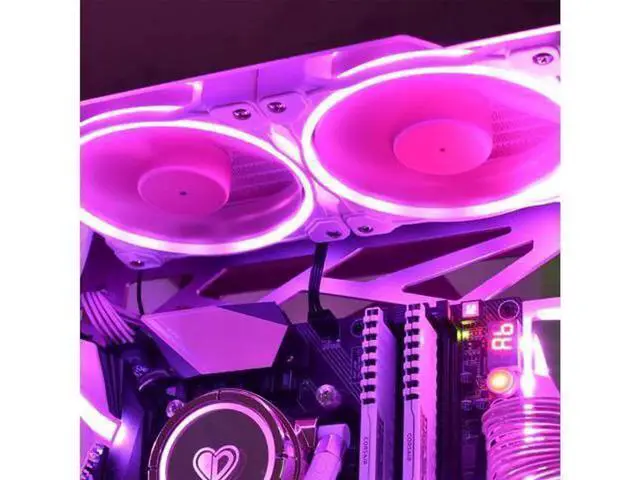 Alt view image 3 of 4 - ID-COOLING ZF-12025-PINK Case Fan 120mm 5V 3 PIN Addressable RGB Cooling Fan MB Sync, 4 PIN PWM Speed Control Fans for Radiator/CPU Cooler/Computer Case