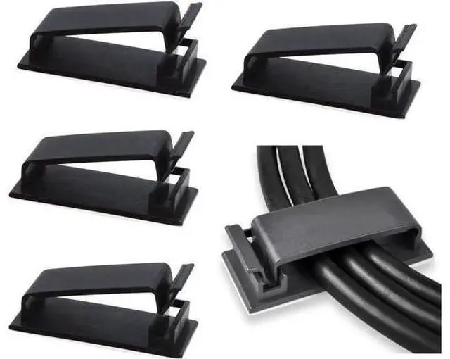 Main image of 50-Pcs Self Adhesive Cable Management Clips, Cable Organizers Wire Clips Cord Holder for TV PC Laptop Ethernet Cable Desktop Home Office
