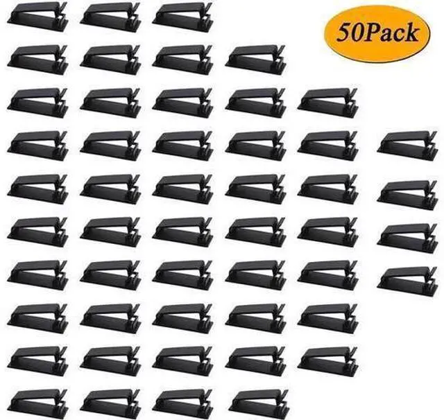Alt view image 4 of 7 - 50-Pcs Self Adhesive Cable Management Clips, Cable Organizers Wire Clips Cord Holder for TV PC Laptop Ethernet Cable Desktop Home Office