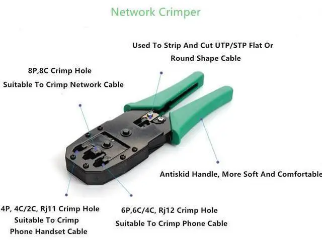 Alt view image 7 of 7 - Network Cable Repair Maintenance Tool Kit Set 11 in 1 Portable Phone Cable Crimper 8P8C 4P4C 6P6C Connectors RJ45 RJ11 Cat5 Cat6 Cable Tester