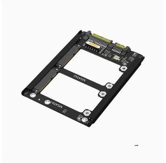 Alt view image 3 of 5 - Dual MSATA to SATA3.0 expansion card SSD to 6Gbps interface to dual-min SATA
