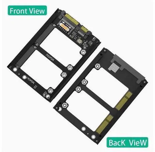 Alt view image 2 of 5 - Dual MSATA to SATA3.0 expansion card SSD to 6Gbps interface to dual-min SATA