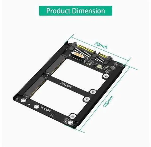 Alt view image 4 of 5 - Dual MSATA to SATA3.0 expansion card SSD to 6Gbps interface to dual-min SATA