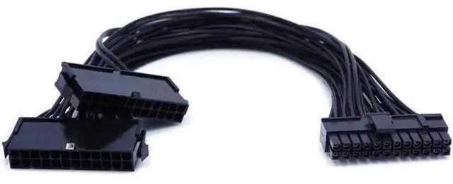 Main image of 24Pin Power Supply Synchronizer Male To Female ATX Mining 30cm 24 Pin Dual PSU Extension Cable For Computer Adaptor For Mining