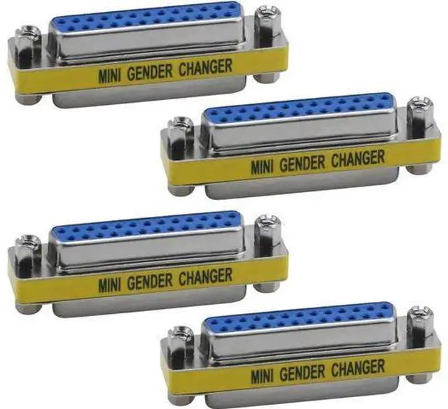 Main image of 4Pack DB25 25 Pin Serial Port Female to Female Mini Gender Changer Coupler Adapter RS232 Connector