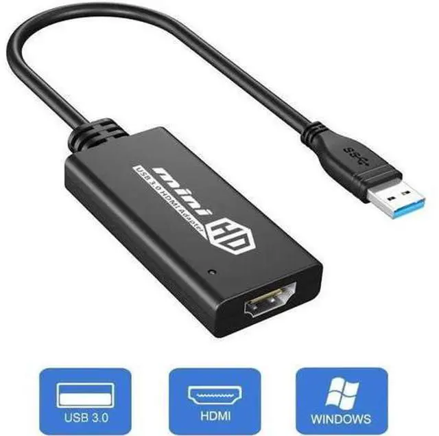 Main image of USB to HDMI Adapter USB 3.0 to HDMI Converter 1080P HD Display Audio Video Converter for Windows 7 8 10 Computer ONLY ( NOT SUPPORT MAC/Linux/Vista )