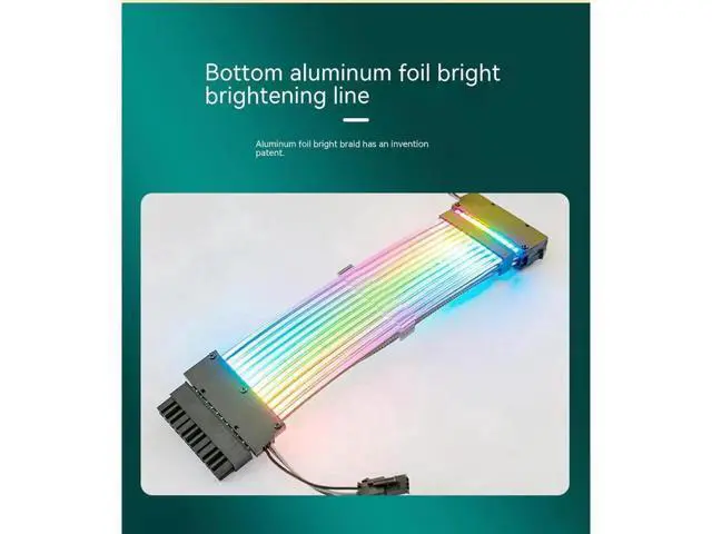 Alt view image 6 of 7 - ARGB Power Extension Cable Power Graphics Card Cable,Mainboard Extension Cable Power Luminous Cable,Dual Head Lamp 24Pin Row Synchronous Illusion Luminous Cable,Wire Harness Assembly,18AWG 41 * 0.16 T