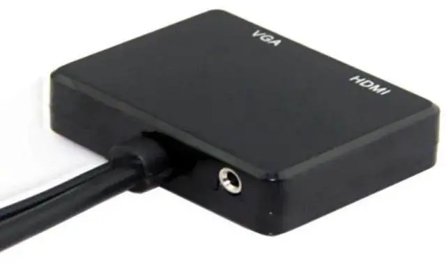 Alt view image 2 of 7 - HDMI to VGA & HDMI Female Splitter with Audio Video Cable Converter Adapter for HDTV PC Monitor