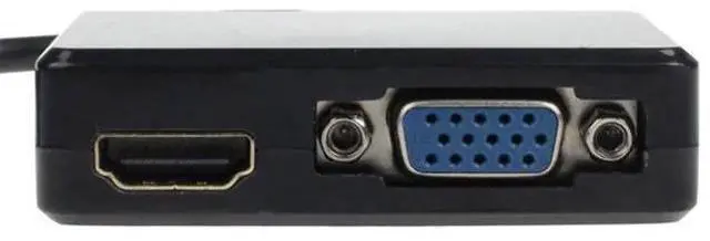 Alt view image 6 of 7 - HDMI to VGA & HDMI Female Splitter with Audio Video Cable Converter Adapter for HDTV PC Monitor