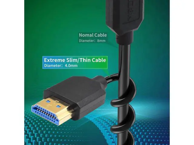 Alt view image 4 of 7 - 8K Coiled HDMI Cable 3FT- 6FT, HDMI 2.1 Cable Coiled 48Gbps, Extreme Thin HDMI Male to Male Cable Supports 8K@60Hz, 4K@120Hz for Monitor, Laptop, PC, TV