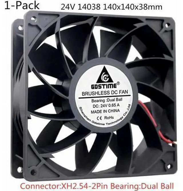 Main image of DC 12V 24V Cooling Fan 14cm 140mm 14038 140x140x38mm Quiet Brushless Axial Dual Ball Cooling Fan 14038 Fan Grill Net