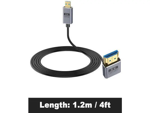 Alt view image 3 of 7 - AOMOPROING Micro HDMI to HDMI 2.1 Cable, Up Angle HDMI Male to Micro HDMI Cable 8K@60Hz, 4K@240Hz, 48Gbps High Speed Compatible with Raspberry Pi 5/Pi 4/GoPro Hero 7 6/S.ony A6000 Camera 4FT/1.2M