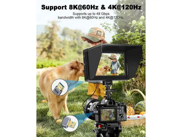 Alt view image 6 of 7 - AOMOPROING Micro HDMI to HDMI 2.1 Cable, Up Angle HDMI Male to Micro HDMI Cable 8K@60Hz, 4K@240Hz, 48Gbps High Speed Compatible with Raspberry Pi 5/Pi 4/GoPro Hero 7 6/S.ony A6000 Camera 4FT/1.2M