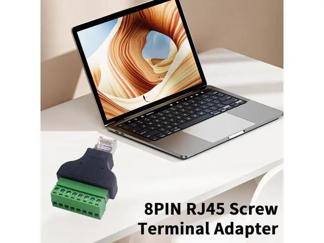 Alt view image 4 of 7 - RJ45 Screw Terminal Adapter 2-Pack, Network Ethernet Adapter, RJ45 Breakout Board 8p8c Male to 8 Pin AV Terminal Screw Converter Block Plug for CCTV, Cat5, Cat6