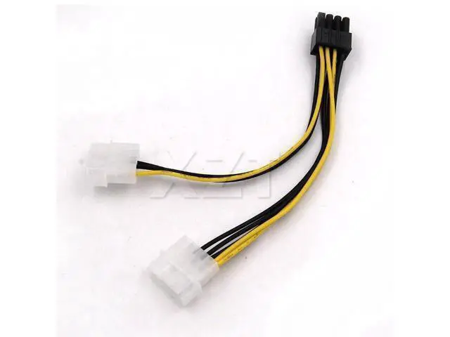 Alt view image 3 of 4 - 10pcs 2 IDE Dual LP4 4pin to 8 Pin PCI-E Y Molex graphic Video Card Power Cable Adapter Male to Female hot