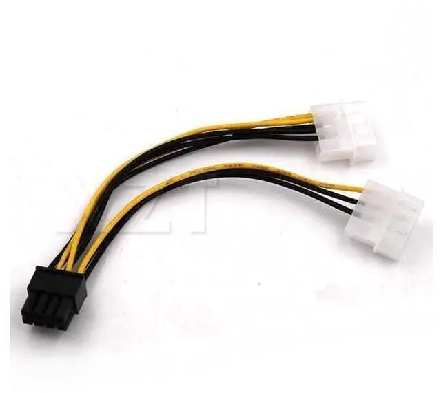 Main image of 10pcs 2 IDE Dual LP4 4pin to 8 Pin PCI-E Y Molex graphic Video Card Power Cable Adapter Male to Female hot