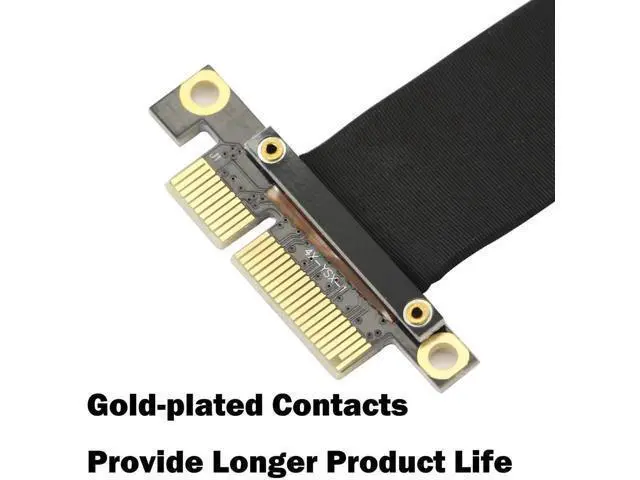 Alt view image 4 of 6 - PCIe 4X Extension Cable, PCI-Express 3.0 Male to Female Riser Cable PCI-E Extender Adapter Jumper for Graphics Card, 23cm 180 Degree