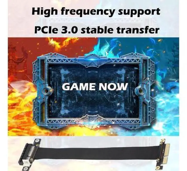 Alt view image 5 of 6 - PCIe 4X Extension Cable, PCI-Express 3.0 Male to Female Riser Cable PCI-E Extender Adapter Jumper for Graphics Card, 23cm 180 Degree
