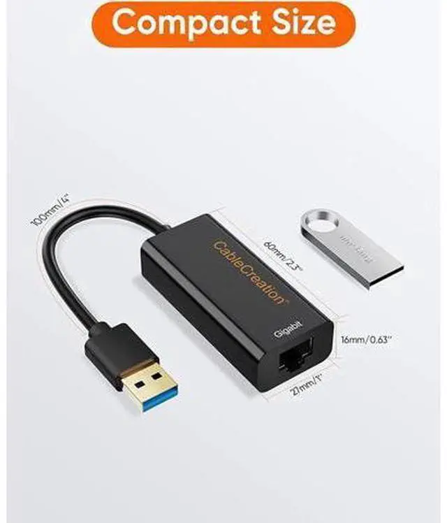 Alt view image 4 of 7 - USB to Ethernet Adapter, CableCreation USB 3.0 to 10/100/1000 Gigabit Wired LAN Network Adapter Compatible with Nintendo Switch, Windows, MacBook, macOS, Mac Pro Mini, Surface Pro, Laptop, PC and More